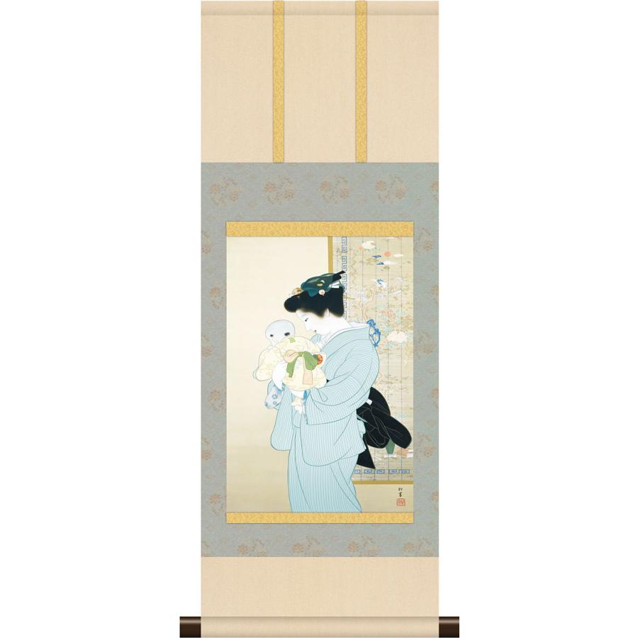 掛軸 掛け軸 本格ミニ掛軸 母子 上村松園 約横28cm×縦75cm ミニ 掛軸 掛け軸 本格ミニ掛軸 母子 上村松園 約横28cm×縦75cm ミニ