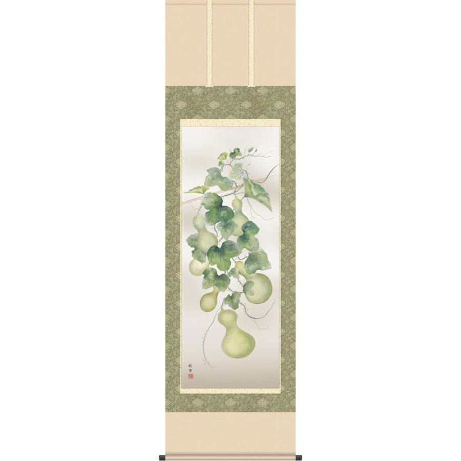 掛軸 (掛け軸) 夏用 六瓢 田村竹世 尺五立 約横54.5cm×縦190cm g7146