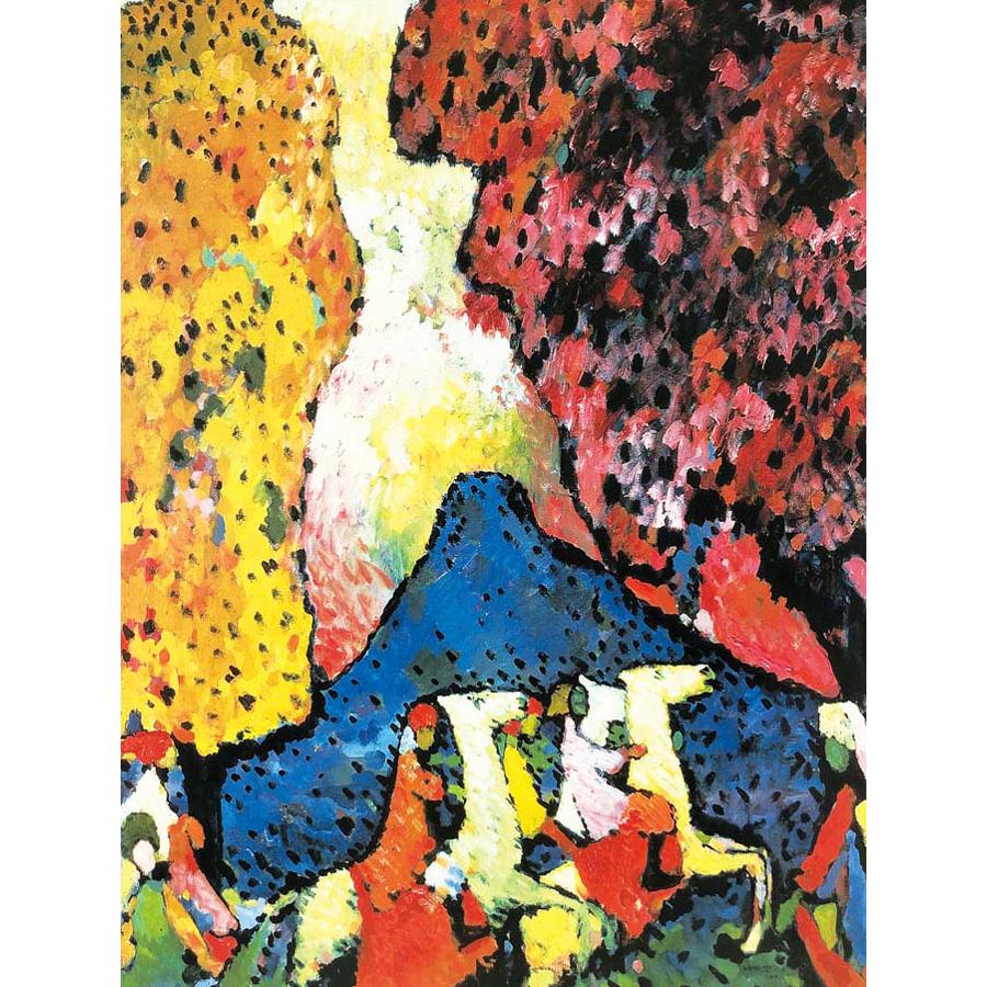 カンディンスキー 青い山（F4サイズ）（紐・フック付）約縦42×横34cm