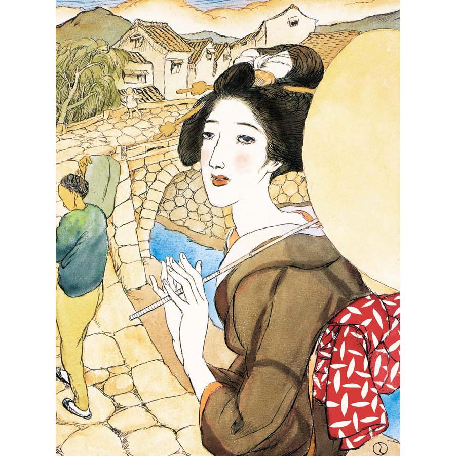 竹久夢二 眼鏡橋 （F8サイズ）（紐・フック付） 日本の名画 約縦61×横