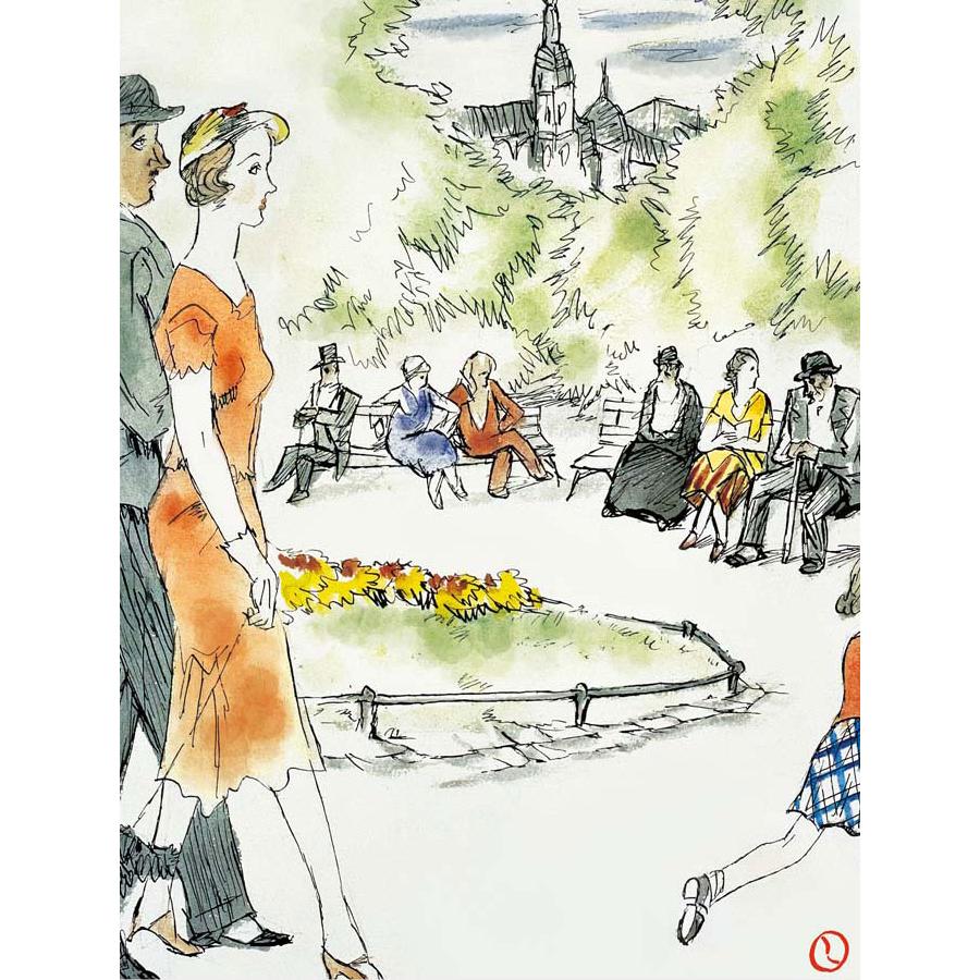 竹久夢二 ベルリンの公園 （F6サイズ）（紐・フック付） 日本の名画 約