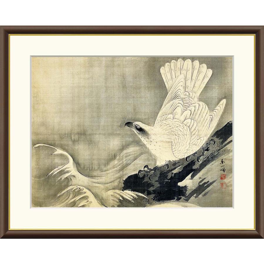 円山応挙 白鷹図 （F4サイズ）（紐・フック付） 日本の名画 約横42×縦