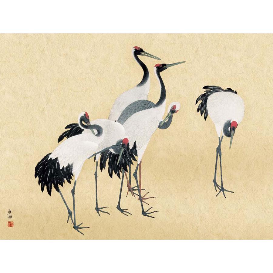 円山応挙 群鶴図 （F8サイズ）（紐・フック付） 日本の名画 約横61×縦49.5cm インテリアアート（額絵） 伝統の日本画 g8673 J2-100 額入り リビング 玄関_1