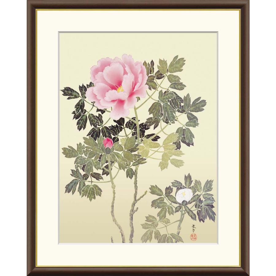 菱田春草 牡丹 （F8サイズ）（紐・フック付） 日本の名画 約縦61×横