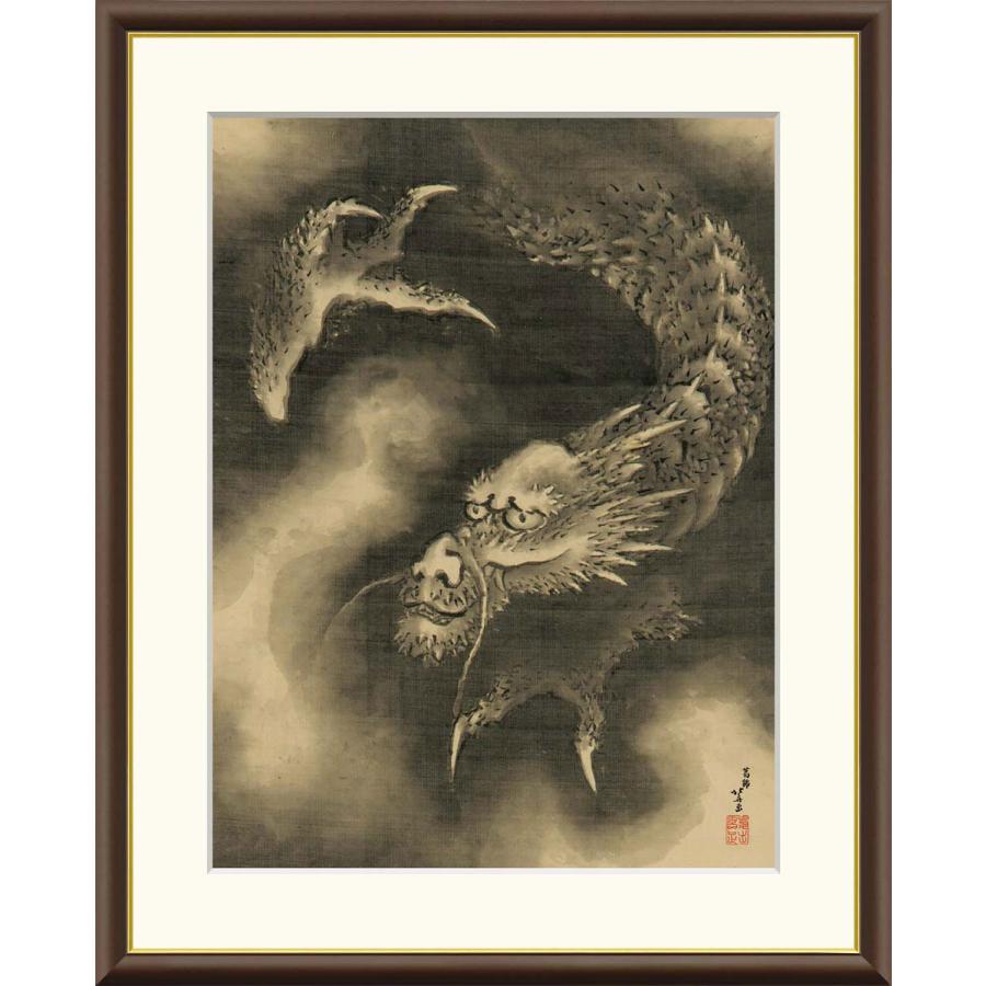 葛飾北斎 雲龍図 （F6サイズ）（紐・フック付） 日本の名画 約横52×縦