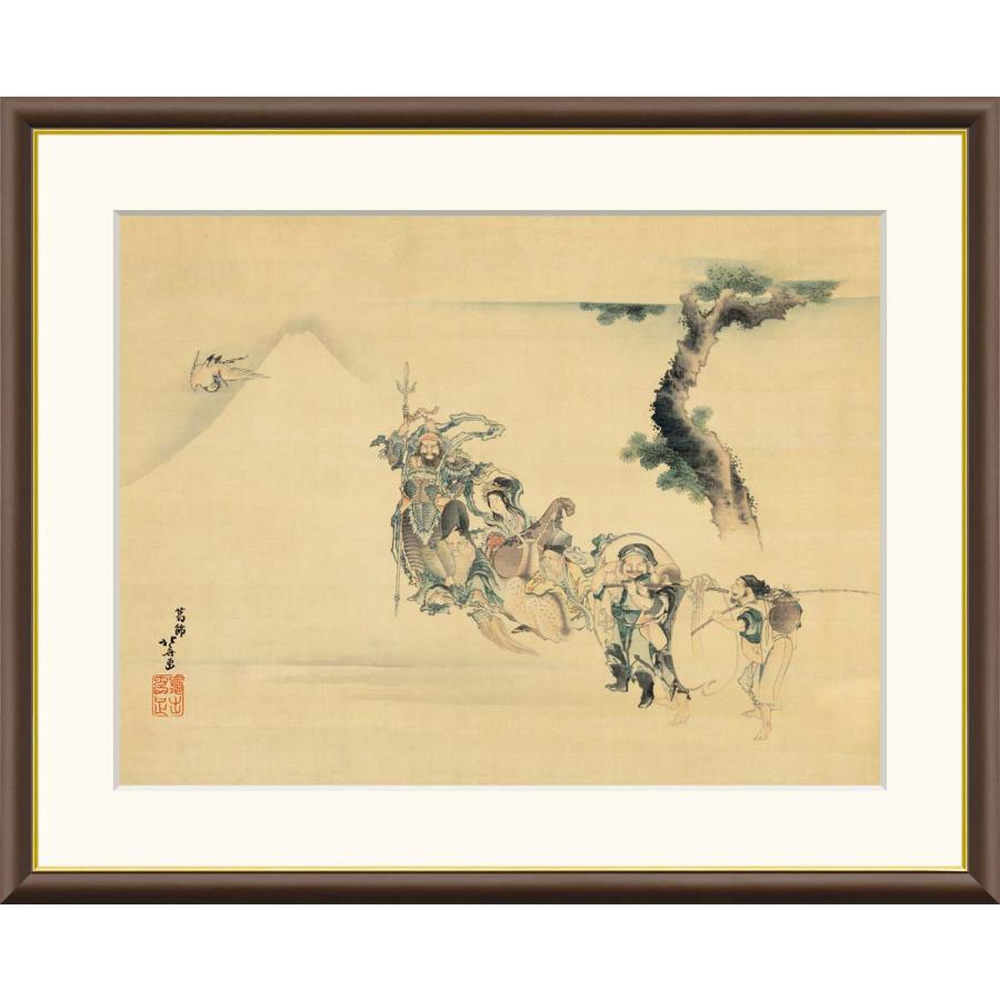 葛飾北斎 七福神 （F8サイズ）（紐・フック付） 日本の名画 約横61×縦