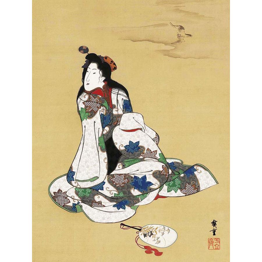 歌川広重 高尾太夫 （F8サイズ）（紐・フック付） 日本の名画 約縦61×横49.5cm インテリアアート（額絵） 伝統の日本画 g8760 J2-149 リビング 玄関_1
