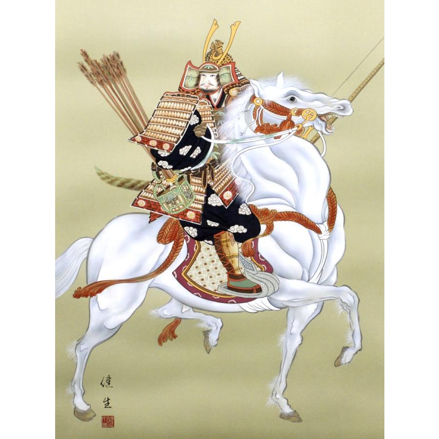 端午の節句掛軸 (掛け軸) 佐藤健生 武者 尺八立 約横65×縦198cm