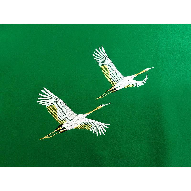 毛せん 松葉色 (刺繍入り・鶴 結納返し用） 165×100 cm（ウール） 毛氈