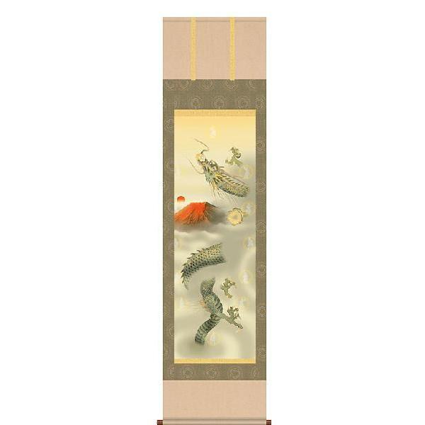 掛軸 (掛け軸) 十二神将昇龍図 石田芳園 （尺三立・桐箱入り）約横54.5×縦190cm p6702 龍 竜 縁起 開運 厄除け 厄除 財運 吉祥 登竜門