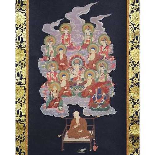 掛軸 (掛け軸) 真言十三佛 尺五アンド 約横54×縦146cm p8201 十三仏