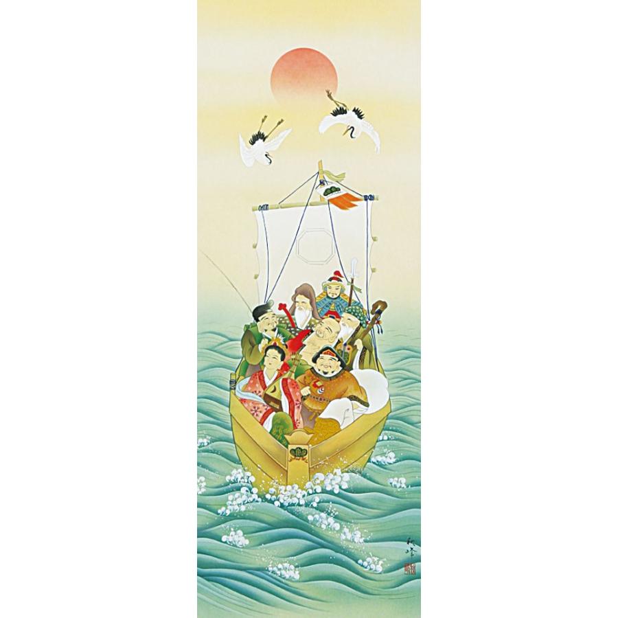 ◆28 七福神 掛軸 Amazon.co.jp: 掛け軸 七福神掛軸-七福神/森田翔輝(尺三)1MD1