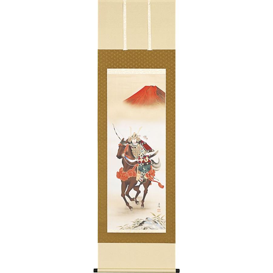 端午の節句掛軸 (掛け軸) 武者 河村東陽 （尺五立）約横54.5×縦190cm p9613 端午の節句 初節句 子供の日 武者 兜 鯉 鯉のぼり 昇鯉 菖蒲 尚武 勝負