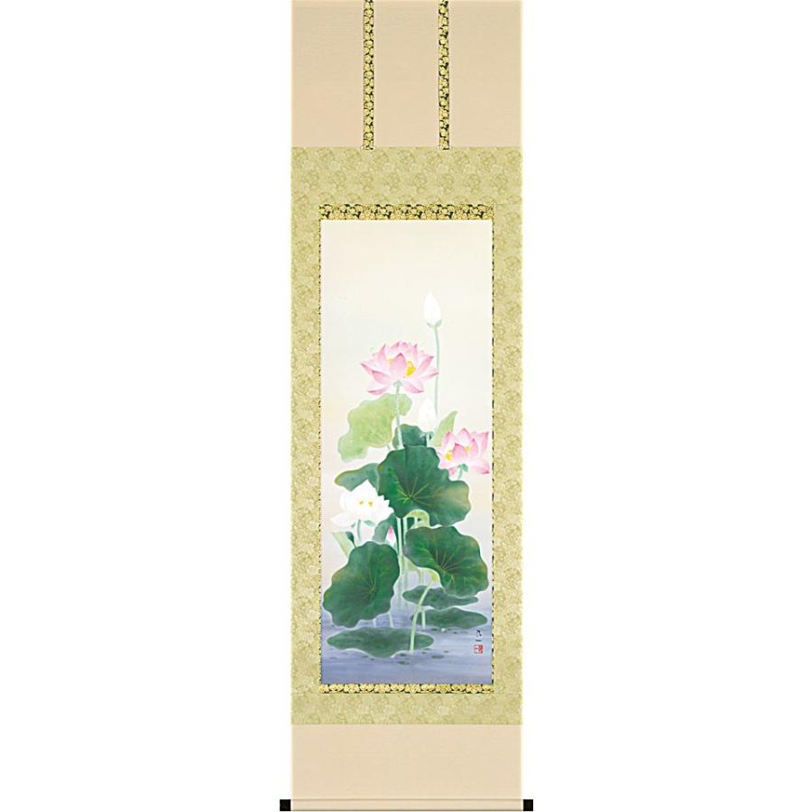 掛軸 (掛け軸) 聖蓮華 佐藤良一 尺五立 約横54.5×縦190cm p9638 仏画