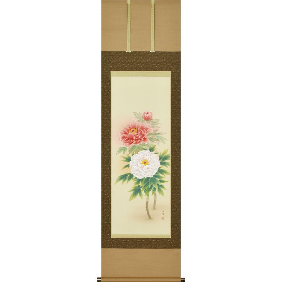 掛け軸 牡丹 掛軸 (掛け軸) 春用 牡丹 白木由希 尺五立 約横54.5cm×縦190cm