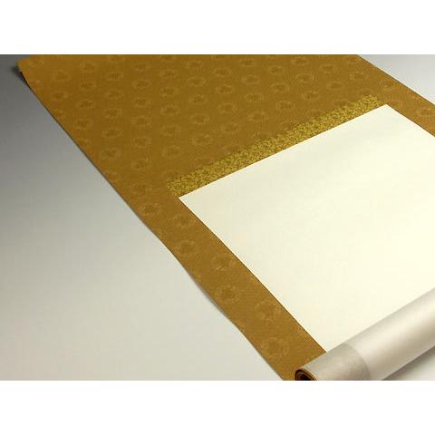 白抜掛け軸 （半切1/2 緞子丸表装）趣彩掛軸(1本)（色・柄おまかせ