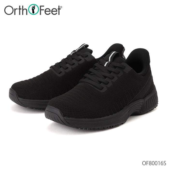 オーソフィート Orthofeet キタ KITA ミディアム ワイド OF80016S ブラック/ブラック テキスタイル ハンズフリー スニーカー レディース 2E 3E 幅広 シューズ 靴