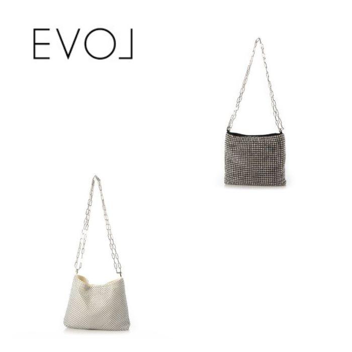 EVOL（イーボル） 2WAY メタル ハンドバッグ IU5148 チェーン 
