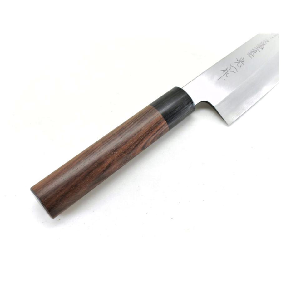 光一作《森本刃物》安来鋼白紙2号割込 本霞 和三徳 170 mm【紫檀 光一作《森本刃物》安来鋼白紙2号割込 本霞 和三徳 170 mm【紫檀