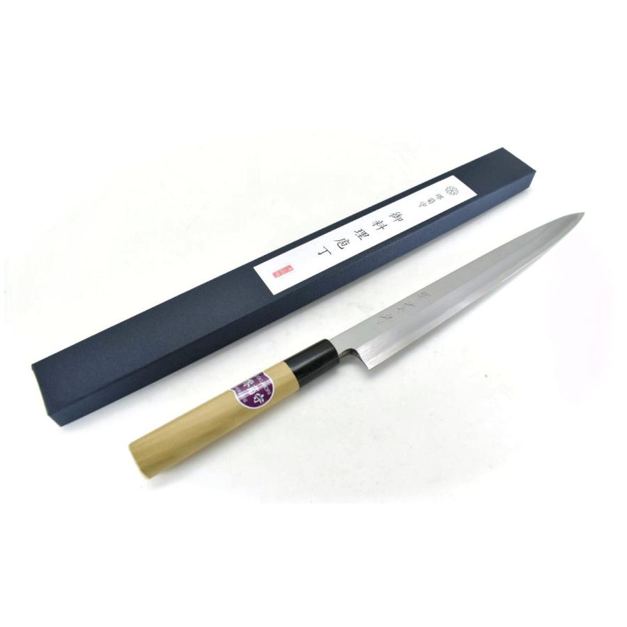 堺菊守 極上シリーズ 安来鋼白紙2号 柳刃 270 Mm 本霞研 水牛丸しのぎ柄 Sk Gj Y270 唯千里 通販 Yahoo ショッピング