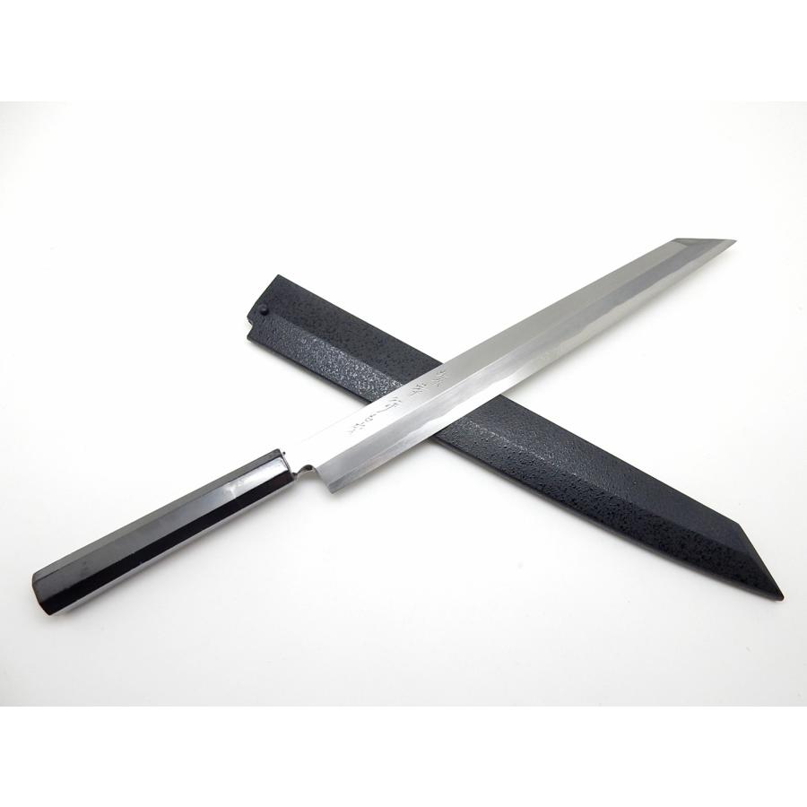 堺孝行《白虎》安来鋼白1号 切付柳刃 270 mm【黒檀八角両輪柄】黒石目