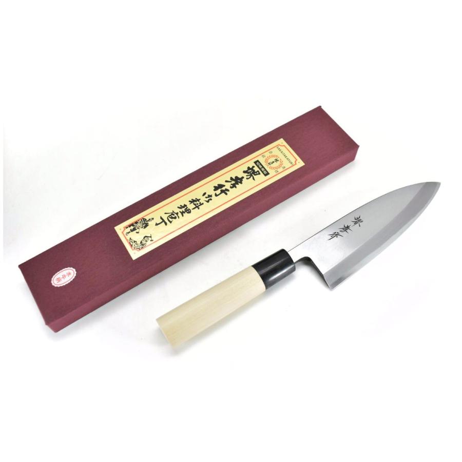 堺孝行 堺孝行《霞研水牛柄》安来白三鋼 出刃 165 mm【水牛柄】 : 唯