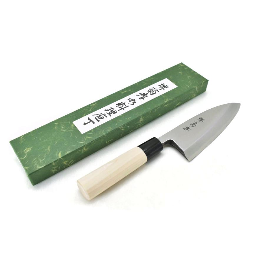 堺孝行 堺菊孝(堺孝行)改良霞研 黄鋼 出刃 150 mm 【朴・PC柄 堺孝行 堺菊孝(堺孝行)改良霞研 黄鋼 出刃 150 mm 【朴・PC柄