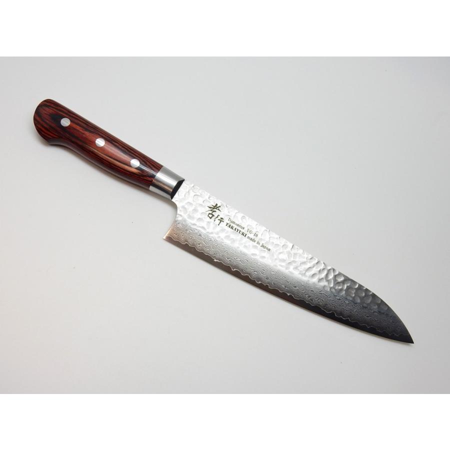 堺孝行《33層鎚目ダマスカス》牛刀 180 mm【マホガニー柄】 : 唯千里