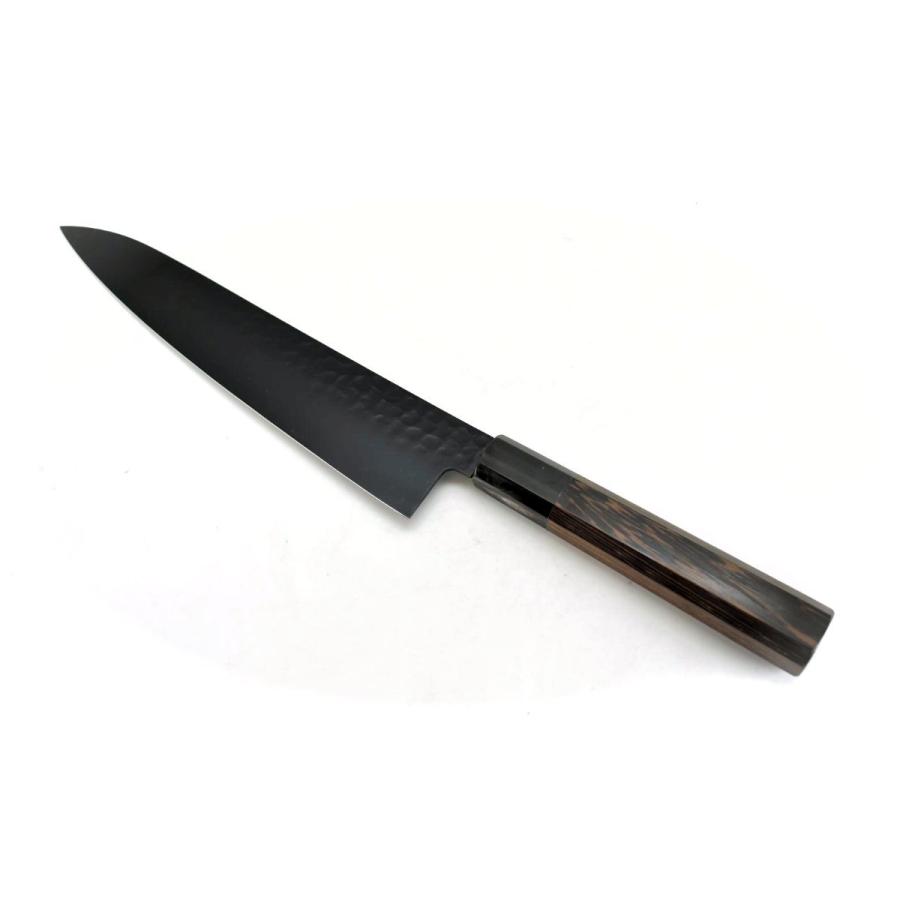 堺孝行 堺孝行《黒影》V金10号 鎚目 黒フッ素加工 和牛刀 240 mm