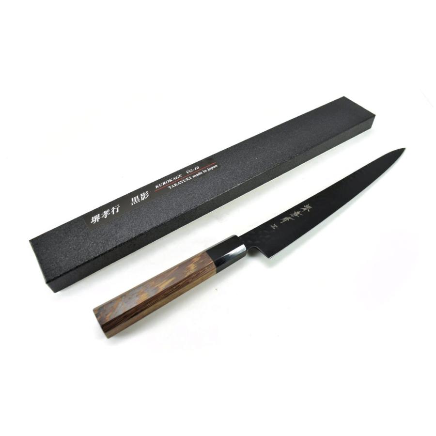 堺孝行《黒影》V金10号 鎚目 黒フッ素加工 和筋引 240 mm【ウェンジ 