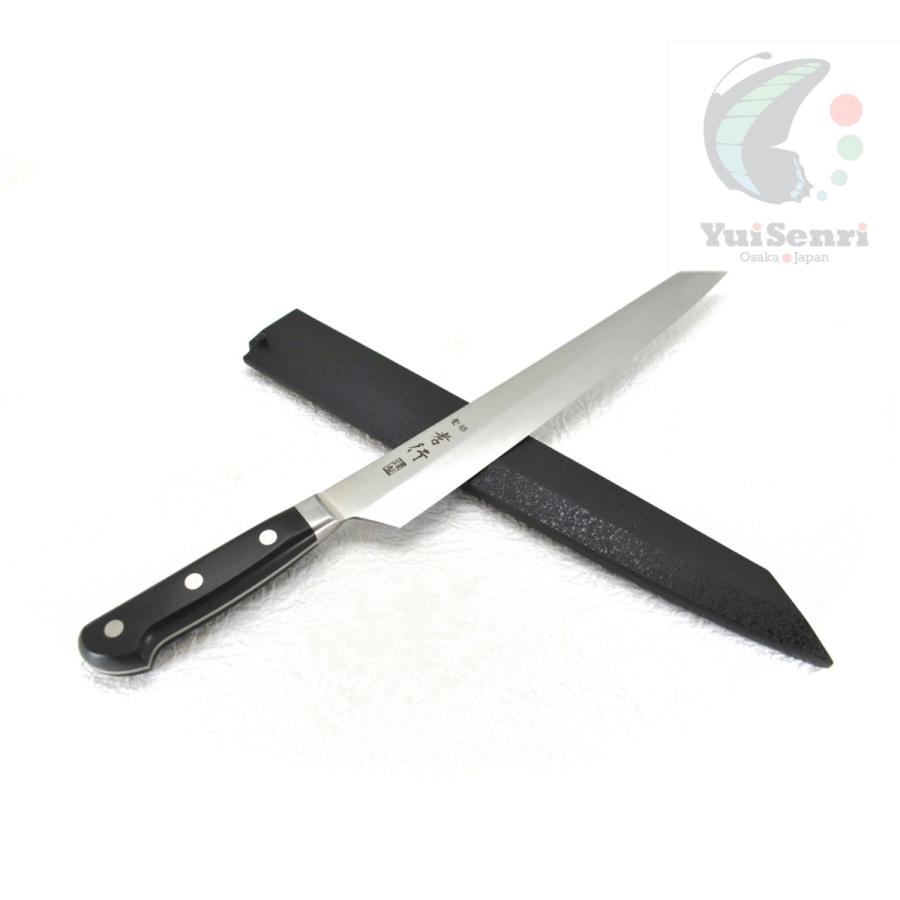 堺孝行 グランドシェフ スウェーデンステンレス鋼 切付柳刃 片刃 300 Mm 黒石目塗りサヤ付 St Ky300 唯千里 通販 Yahoo ショッピング