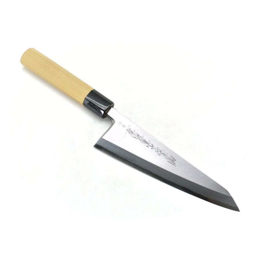 180mm出刃包丁 鏡面 黒檀紫檀天然木八角柄 全鋼 和包丁' 義弘《