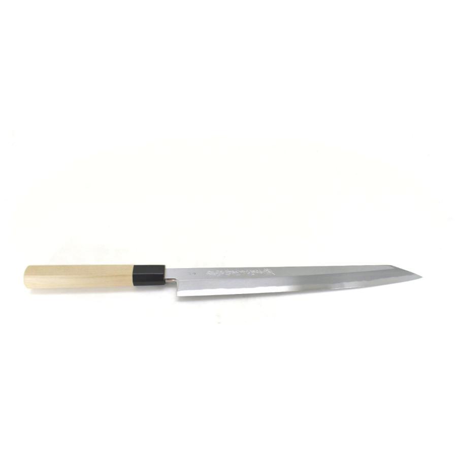 義弘《青霞シリーズ》安来鋼青2号 本霞研 切付柳刃 270 mm【水牛 義弘《青霞シリーズ》安来鋼青2号 本霞研 切付柳刃 270 mm【水牛