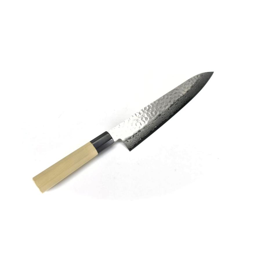 義弘《NSWシリーズ》AUS10・45層鎚目ダマスカス和牛刀 180 mm【水牛八角柄】