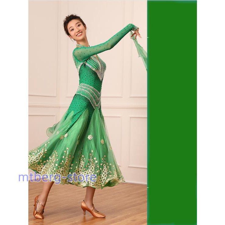 【新登場】 社交ダンスドレス モダンドレス ロングスカート ダンスウエア 競技 デモ ダンス衣装 ワンピース オーダーメード GB2200 【AAA1052901263】(38436円)