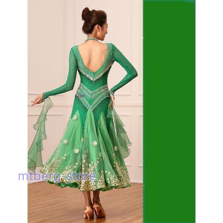 【新登場】 社交ダンスドレス モダンドレス ロングスカート ダンスウエア 競技 デモ ダンス衣装 ワンピース オーダーメード GB2200 【AAA1052901263】(38436円)