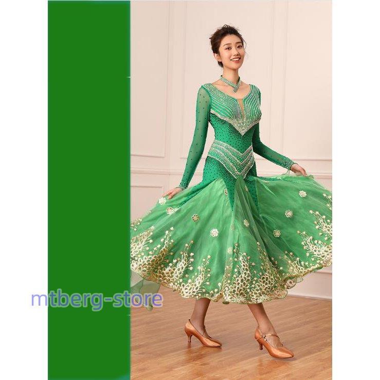 【新登場】 社交ダンスドレス モダンドレス ロングスカート ダンスウエア 競技 デモ ダンス衣装 ワンピース オーダーメード GB2200 【AAA1052901263】(38436円)