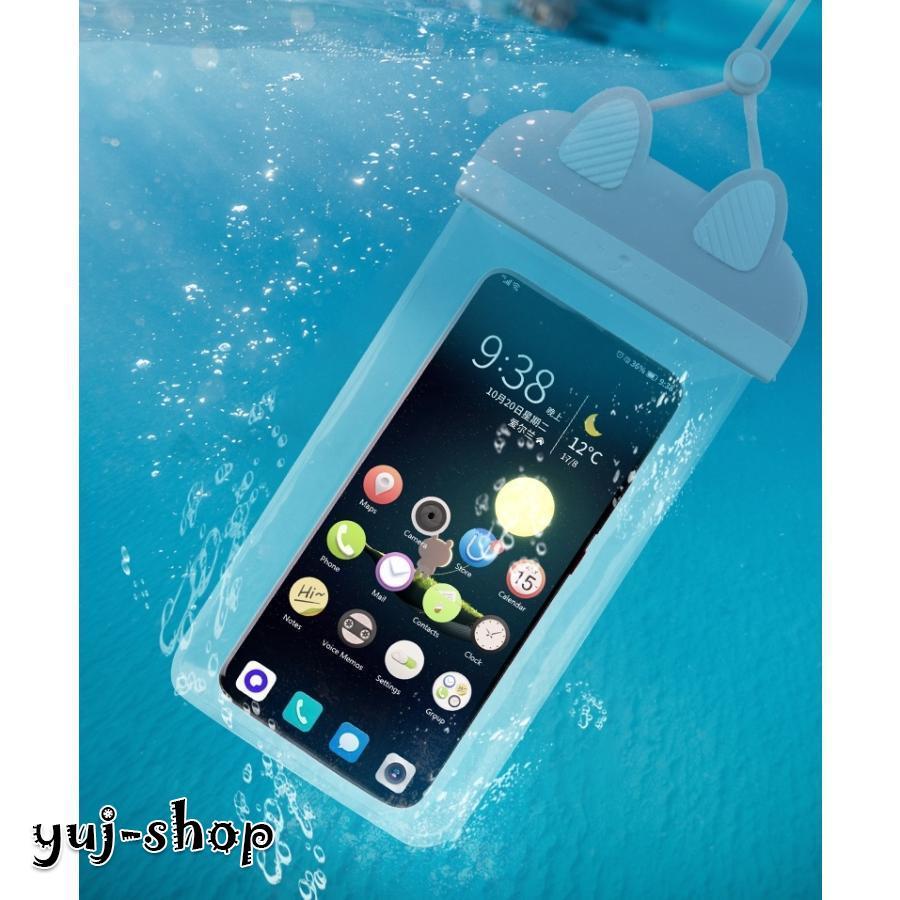 防水スマホケース スト 携帯 防水ポーチ 防水ホルダー 水中撮影 透明 スマートフォン用 シンプル ネコ 可愛い おしゃれ スマホアクセサリ｜yuj-shop｜06