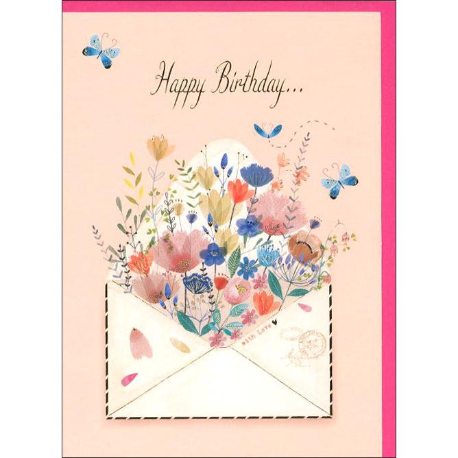 グリーティングカード 誕生日 バースデー 花の手紙 フラワー おしゃれ メッセージカード ギフト 贈り物 手紙 封筒