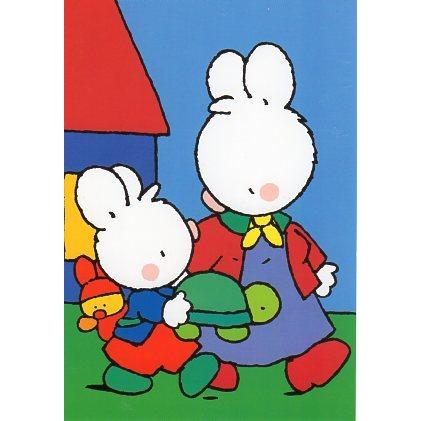 ポストカード 絵本 イラスト プチ・ラパン・ブラン ちびうさぎ