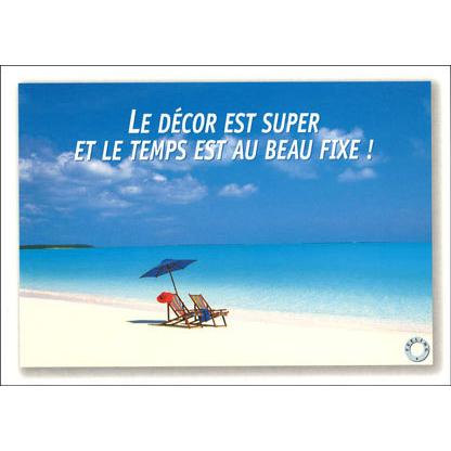 ポストカード サマーカード 海とビーチ カラ―写真 海の風景 メッセージ  