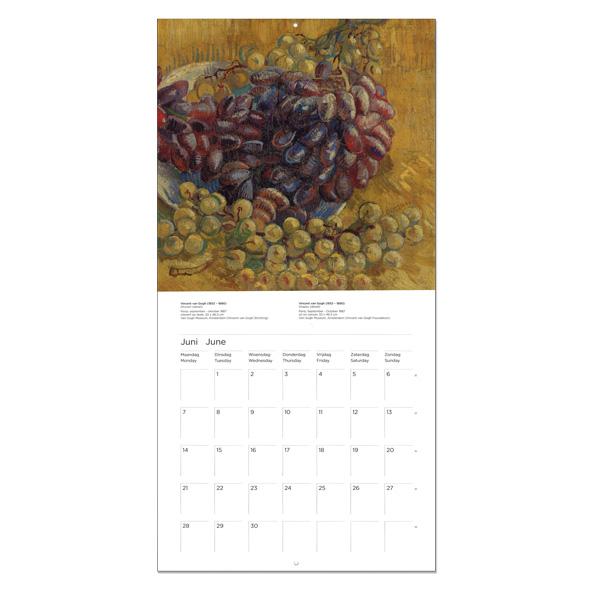 21年 ラージカレンダー Van Gogh ゴッホ 壁掛け 画家 印象派 ひまわり 本物 オランダ語 スケジュール アート 英語 輸入雑貨 花