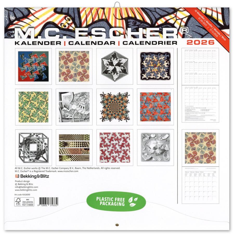 2026年 ラージカレンダー エッシャー ESCHER 30×30cm 壁掛け