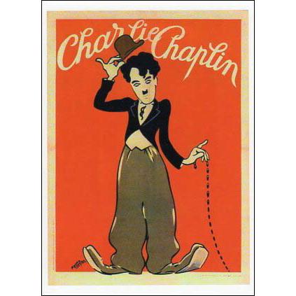 ポストカード イラスト スパニッシュムーン チャーリー・チャップリン