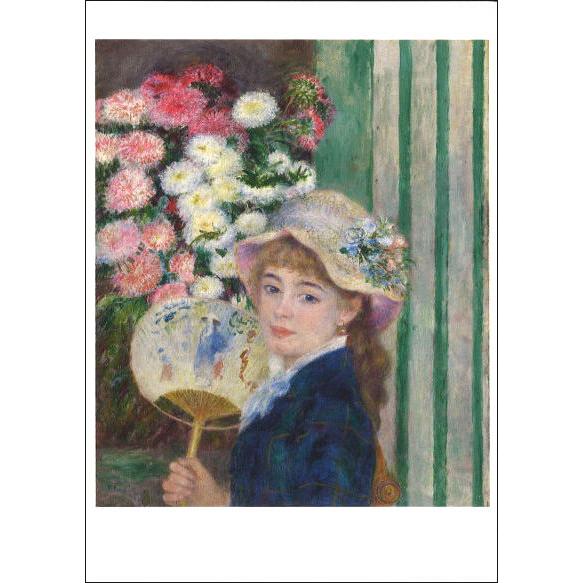 ポストカード アート ルノワール うちわを持つ女性 148×105mm