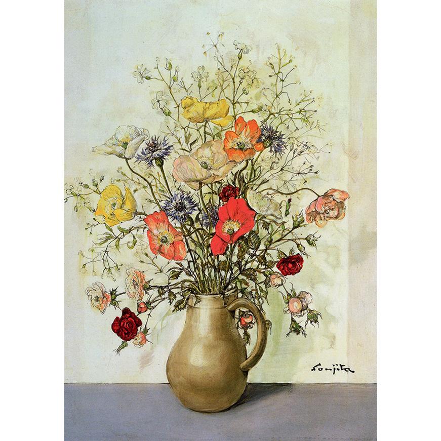 ポストカード 藤田嗣治 花瓶の花 148×105mm メッセージカード 郵便