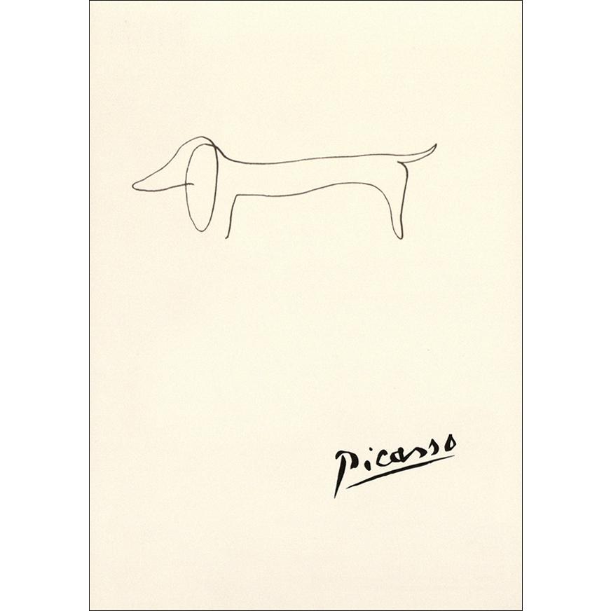 ポストカード ピカソ ドローイング 犬 148×105mm 動物 メッセージ