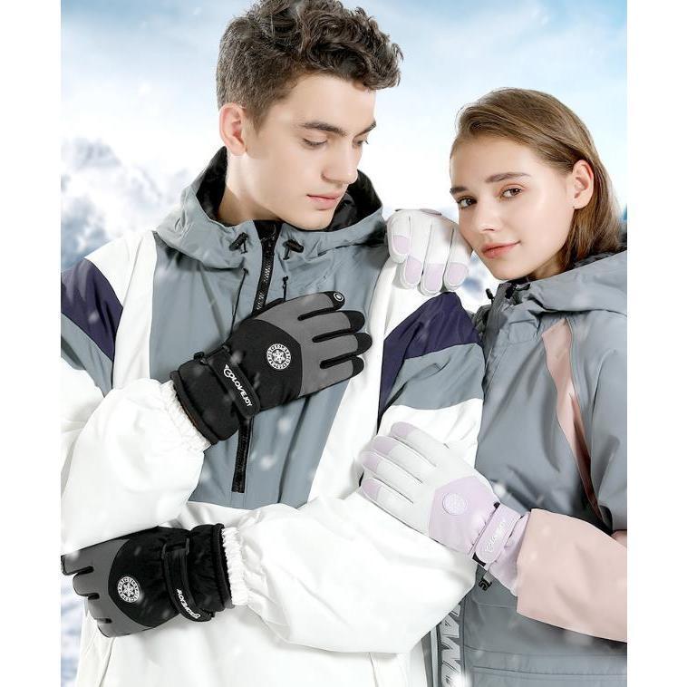 ☆スノーボード グローブ スキーグローブ 厚手 防寒 防風 保温　ホワイト スキー スノーボード グローブ 手袋 メンズ レディース 可愛い ウサギ