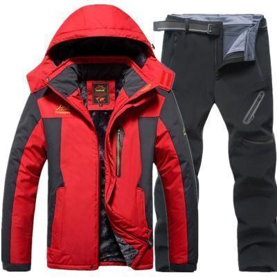 8色 メンズ スキーウェア ウェア アウトドア マウンテンパーカ 上下セット 厚手 防寒 フード付き 8色メンズ スキーウェア スノーボードウェア アウトドア マウンテン
