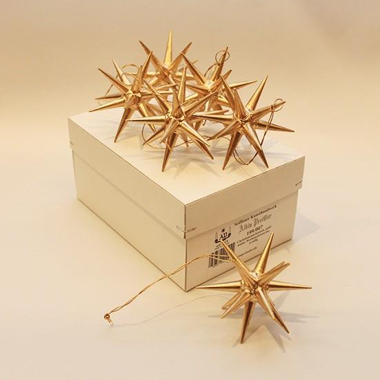 金の星(小)箱入り6個セット ベツレヘム 木製オーナメント 199/007 H24